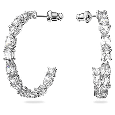 Swarovski Mesmera Drop-Ohrhänger, Weiße und Rhodinierte Ohrringe mit Strahlenden Swarovski Kristallen im Sale